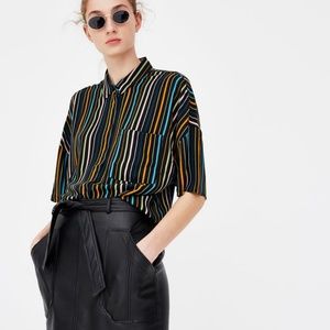 Pull & Bear Black faux leather skirt Size L